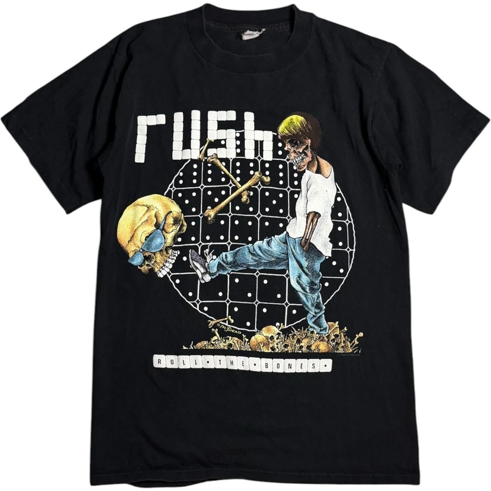 Rush 1991 Vintage Roll The Bones ‘Domino Boy’ Single Stitch Band T-shirt